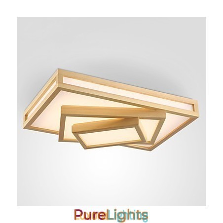 Designer Touch Decorative Modern Contemporary Mini Style Painting Wood Bamboo Flush Mount