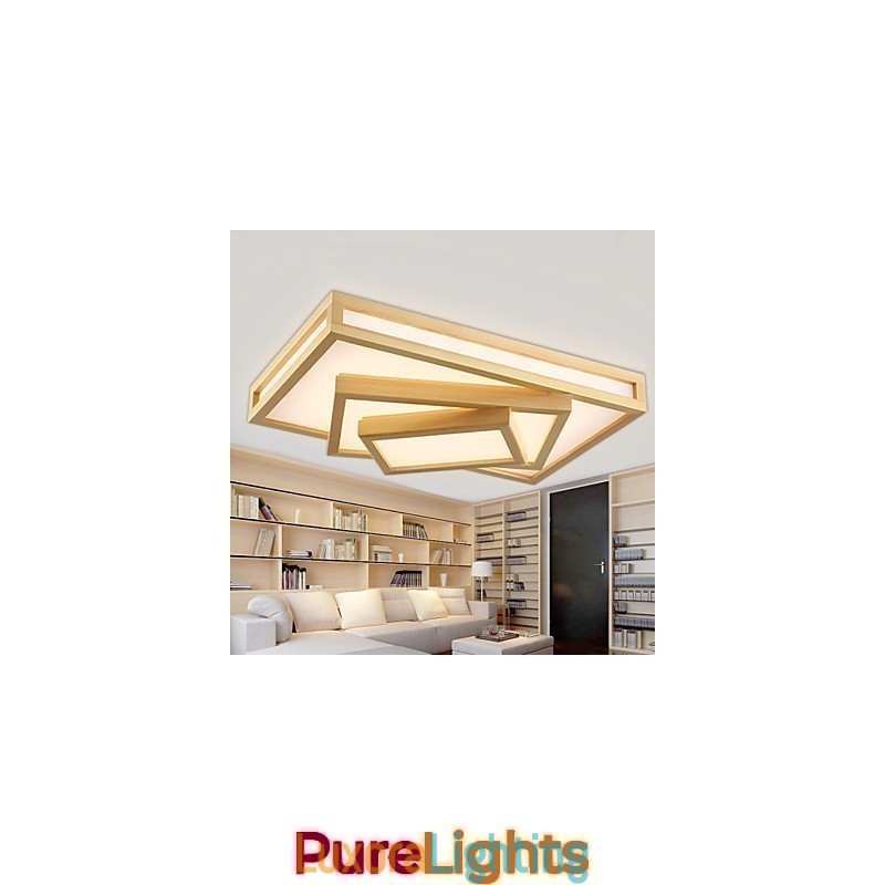 Designer Touch Decorative Modern Contemporary Mini Style Painting Wood Bamboo Flush Mount