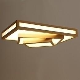 Designer Touch Decorative Modern Contemporary Mini Style Painting Wood Bamboo Flush Mount