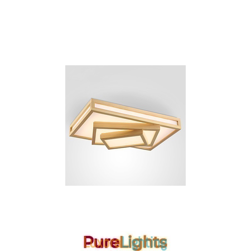 Designer Touch Decorative Modern Contemporary Mini Style Painting Wood Bamboo Flush Mount