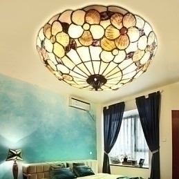 Designer Touch Decorative The Mediterranean Sea Shells Absorb Dome Light Rural Chimney 50 Cm In Diameter