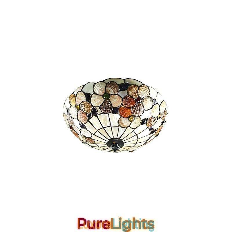 Designer Touch Decorative The Mediterranean Sea Shells Absorb Dome Light Rural Chimney 50 Cm In Diameter
