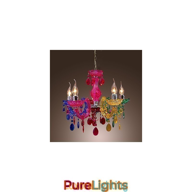 Designer Touch Decorative Traditional Classic Crystal Chrome Acrylic Chandelier