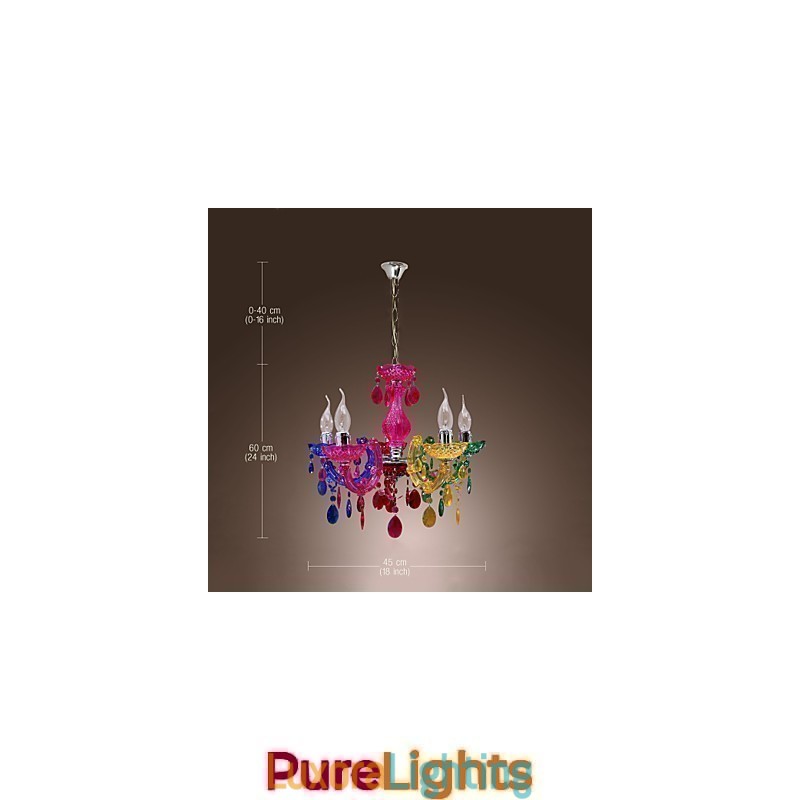 Designer Touch Decorative Traditional Classic Crystal Chrome Acrylic Chandelier