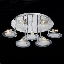 Designer Touch Decorative Modern Stainless Steel Flush Mount with 9 Lights