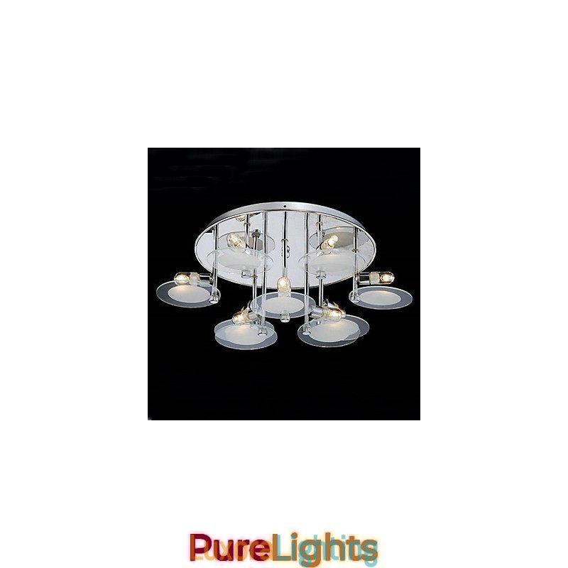 Designer Touch Decorative Modern Stainless Steel Flush Mount with 9 Lights