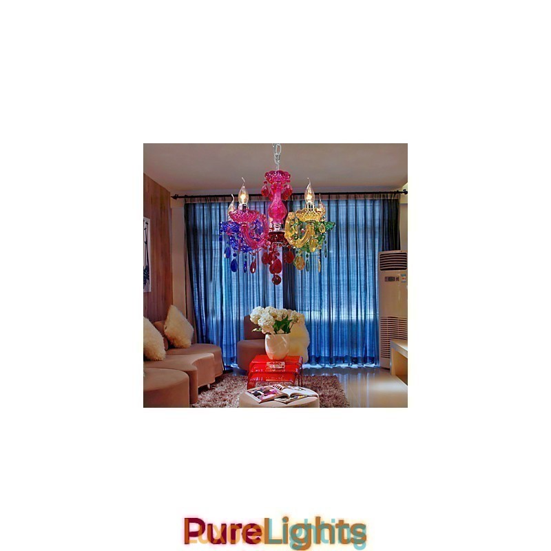 Designer Touch Decorative Traditional Classic Crystal Chrome Acrylic Chandelier