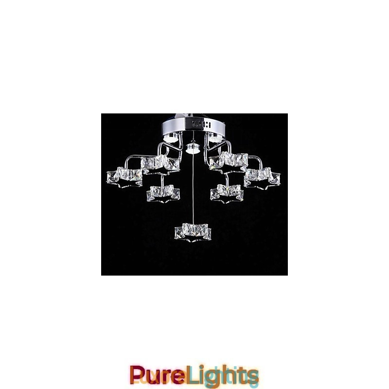 Designer Touch Decorative Flush Mount 7 Light Modern Electroplated Stainless