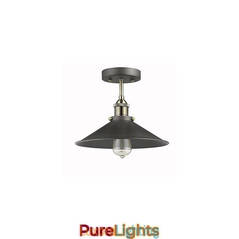 Designer Touch Decorative Vintage Mini Edison Ceiling Light 1 Light Metal Flush Mount