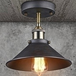 Designer Touch Decorative Vintage Mini Edison Ceiling Light 1 Light Metal Flush Mount