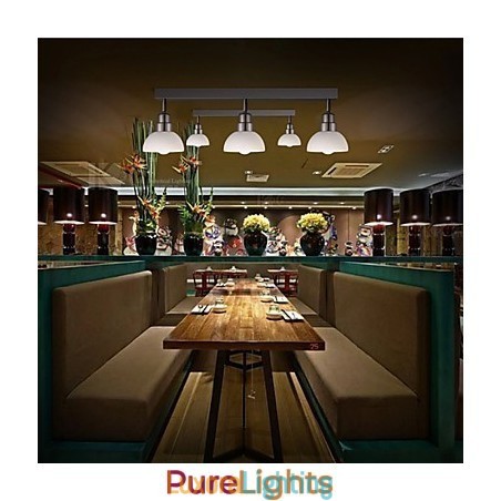 Designer Touch Decorative Flush Mount Trinal head Light White Glass Aluminum Frame Fashion Modern