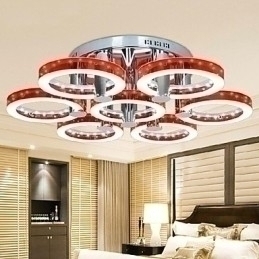 Designer Touch Decorative Red Acrylic Chandelier with 7 Light (Chrome)