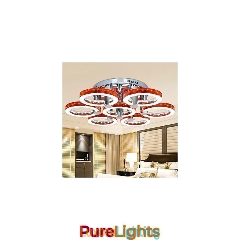 Designer Touch Decorative Red Acrylic Chandelier with 7 Light (Chrome)