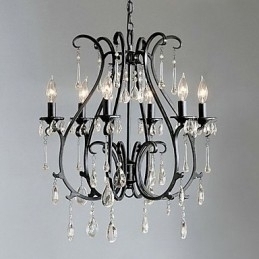 Designer Touch Decorative Modern 6 Light Crystal Chandelier Candle Feature