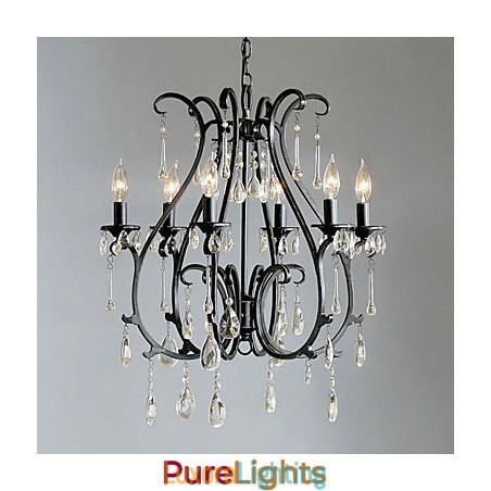 Designer Touch Decorative Modern 6 Light Crystal Chandelier Candle Feature