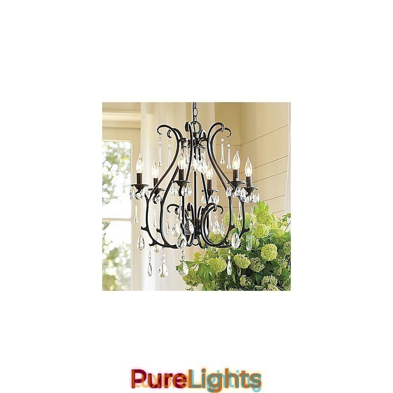 Designer Touch Decorative Modern 6 Light Crystal Chandelier Candle Feature