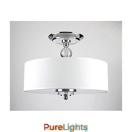 Designer Touch Decorative Elegant Crytal Flush Mount with 6 Lights in Cylinder Shade