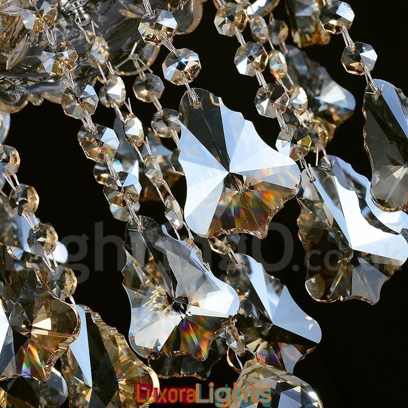 Designer Touch Decorative Cognac Crystal Color Pendant Light Crystal Modern Contemporary Traditional Classic Retro Lantern Country