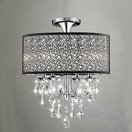 Designer Touch Decorative Traditional Classic Crystal Metal Flush Mount