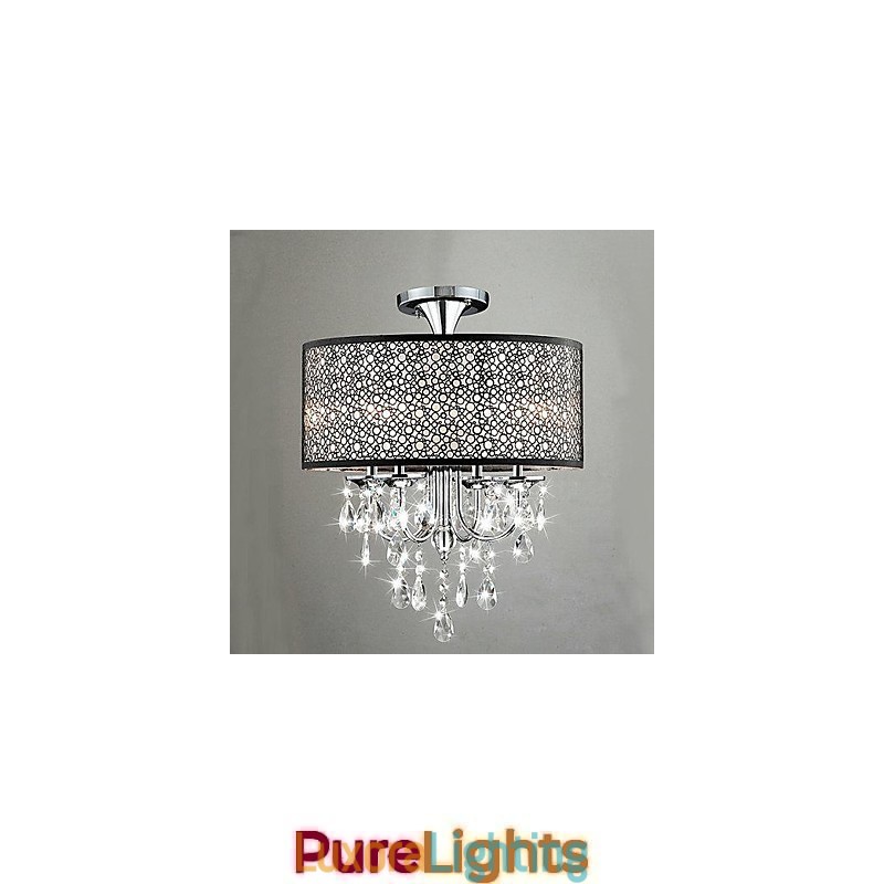 Designer Touch Decorative Traditional Classic Crystal Metal Flush Mount