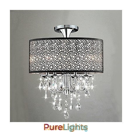 Designer Touch Decorative Traditional Classic Crystal Metal Flush Mount