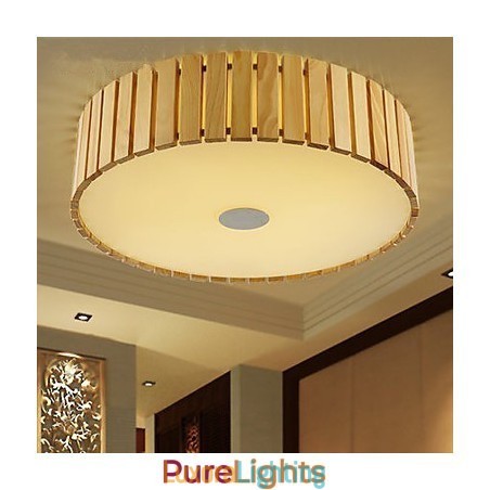 Designer Touch Decorative Flush Mount Traditional Classic Wood Bamboo