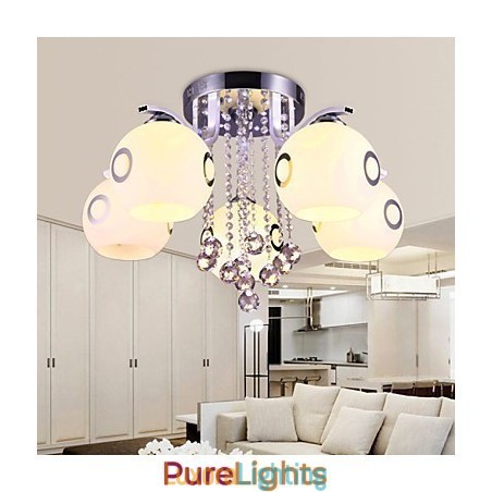 Designer Touch Decorative Flush Mount Crystal Modern Contemporary Glass