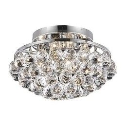 Designer Touch Decorative Modern 4 Light Flush Mount Lights with Crystal Drops in Round