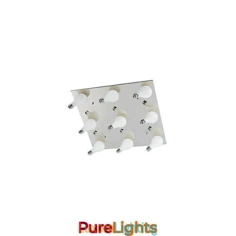 Designer Touch Decorative Modern Flush Mount with 9 Lights in Square (G4 Bulb Base)