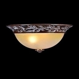 Designer Touch Decorative Flush Mount Light White Yellow Glass Resin Silver Carving European Classic