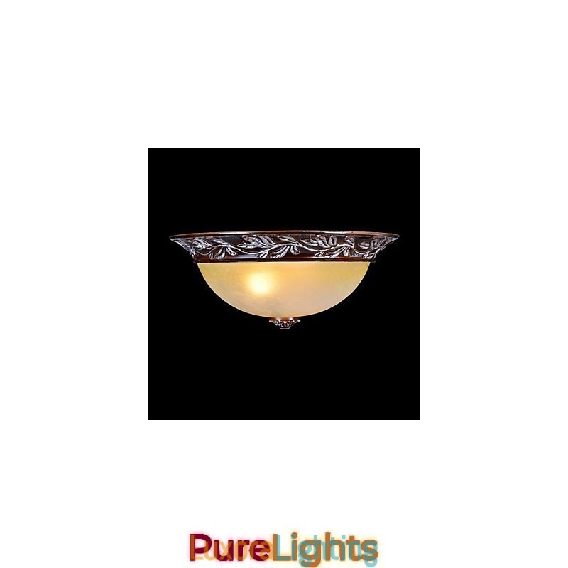 Designer Touch Decorative Flush Mount Light White Yellow Glass Resin Silver Carving European Classic