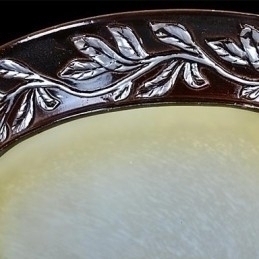 Designer Touch Decorative Flush Mount Light White Yellow Glass Resin Silver Carving European Classic