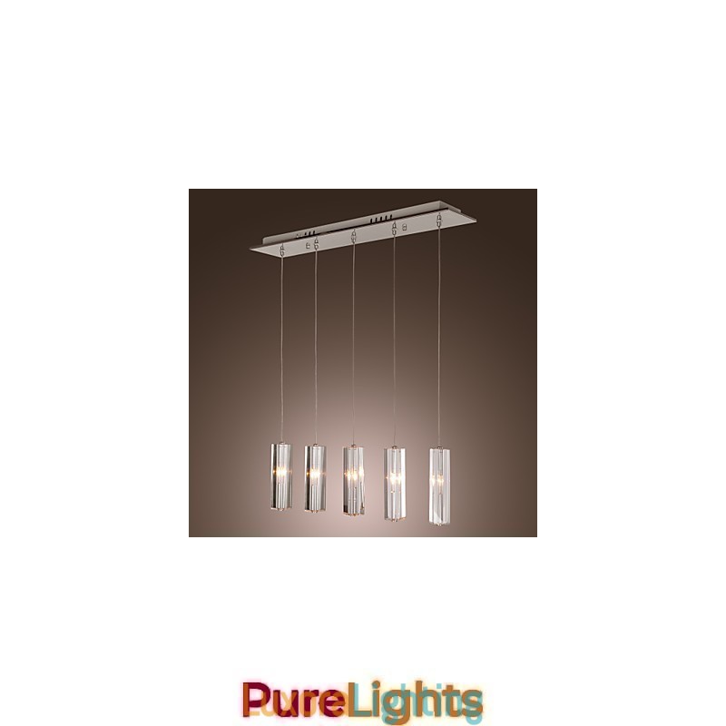 Designer Touch Decorative Modern Contemporary Island Crystal Chrome Metal Pendant Light