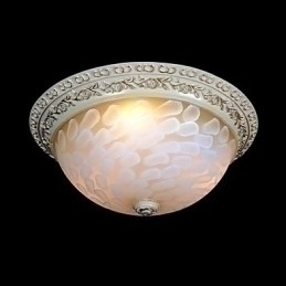 Designer Touch Decorative White Flush Mount Light Pattern Glass Resin Gold Carving European Classic