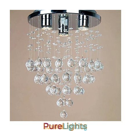 Designer Touch Decorative 3 light Crystal Flush Mount Light