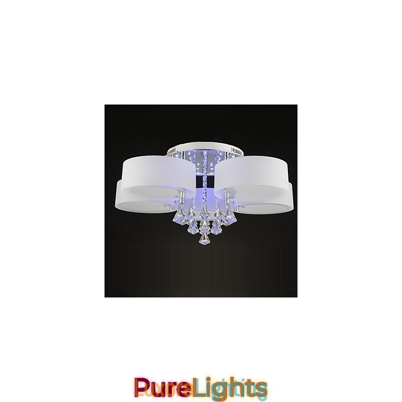 Designer Touch Decorative Remote Control Flush Mount Crystal Included Modern Contemporary