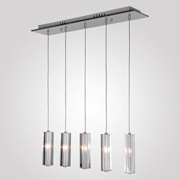 Designer Touch Decorative Modern Contemporary Island Crystal Chrome Metal Pendant Light