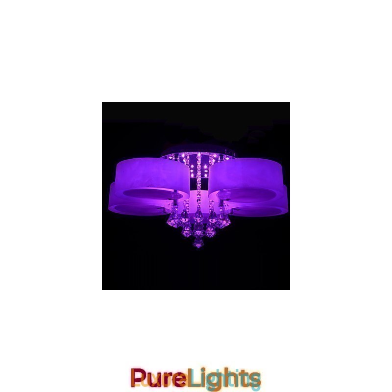 Designer Touch Decorative Remote Control Flush Mount Crystal Included Modern Contemporary