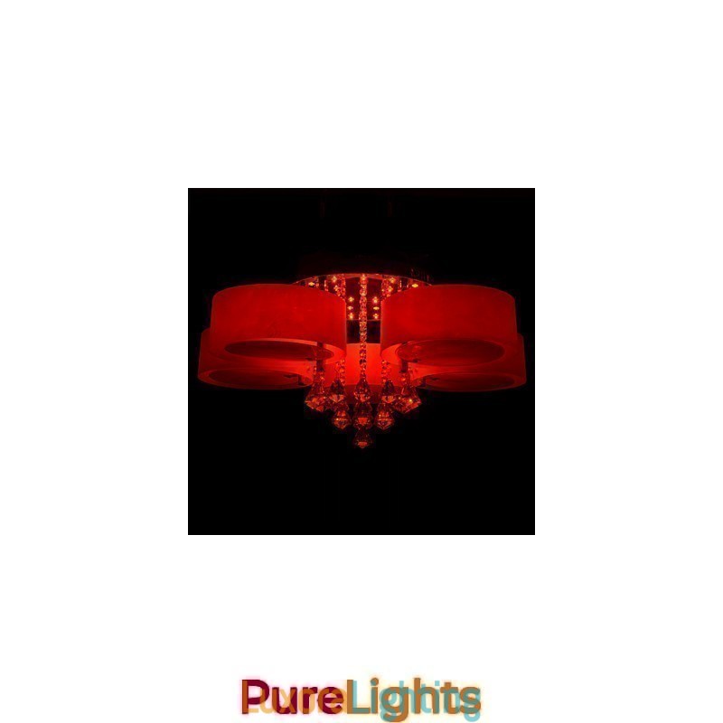 Designer Touch Decorative Remote Control Flush Mount Crystal Included Modern Contemporary