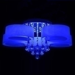 Designer Touch Decorative Remote Control Flush Mount Crystal Included Modern Contemporary