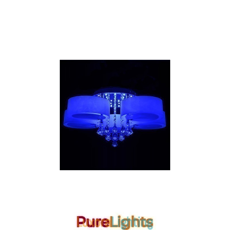 Designer Touch Decorative Remote Control Flush Mount Crystal Included Modern Contemporary