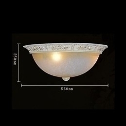 Designer Touch Decorative White Flush Mount Light Yellow White Glass Resin Pattern Carving European Classic