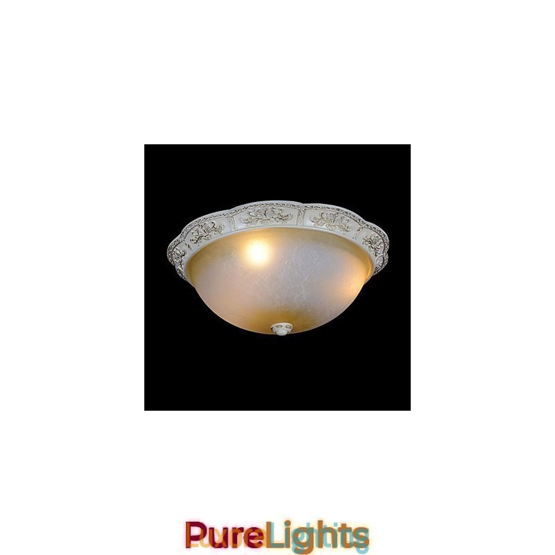 Designer Touch Decorative White Flush Mount Light Yellow White Glass Resin Pattern Carving European Classic