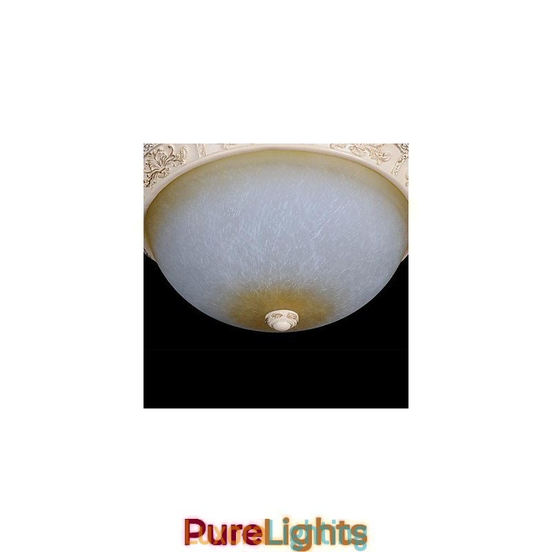 Designer Touch Decorative White Flush Mount Light Yellow White Glass Resin Pattern Carving European Classic