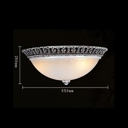 Designer Touch Decorative Dark Brown Flush Mount Light Glass Resin Pattern Carving European Classic