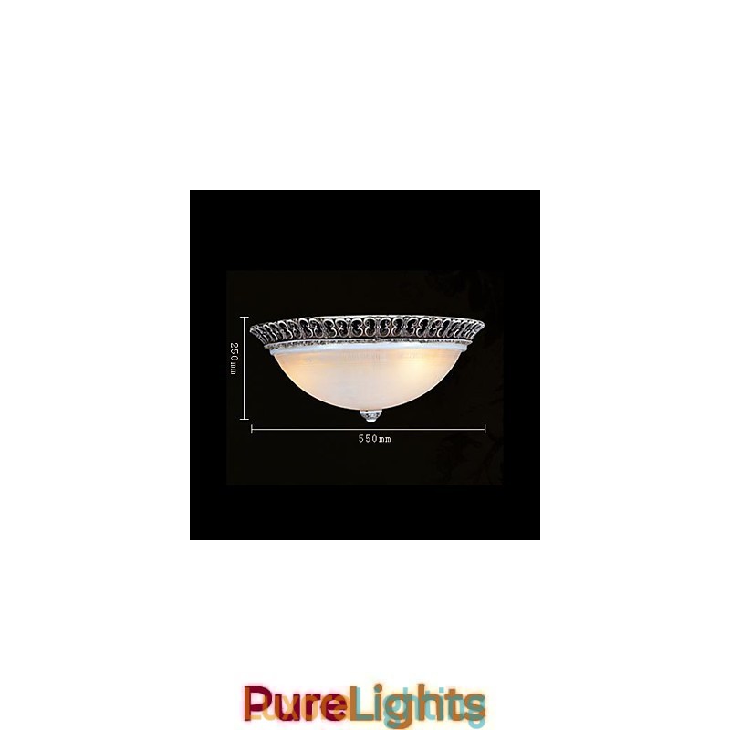 Designer Touch Decorative Dark Brown Flush Mount Light Glass Resin Pattern Carving European Classic