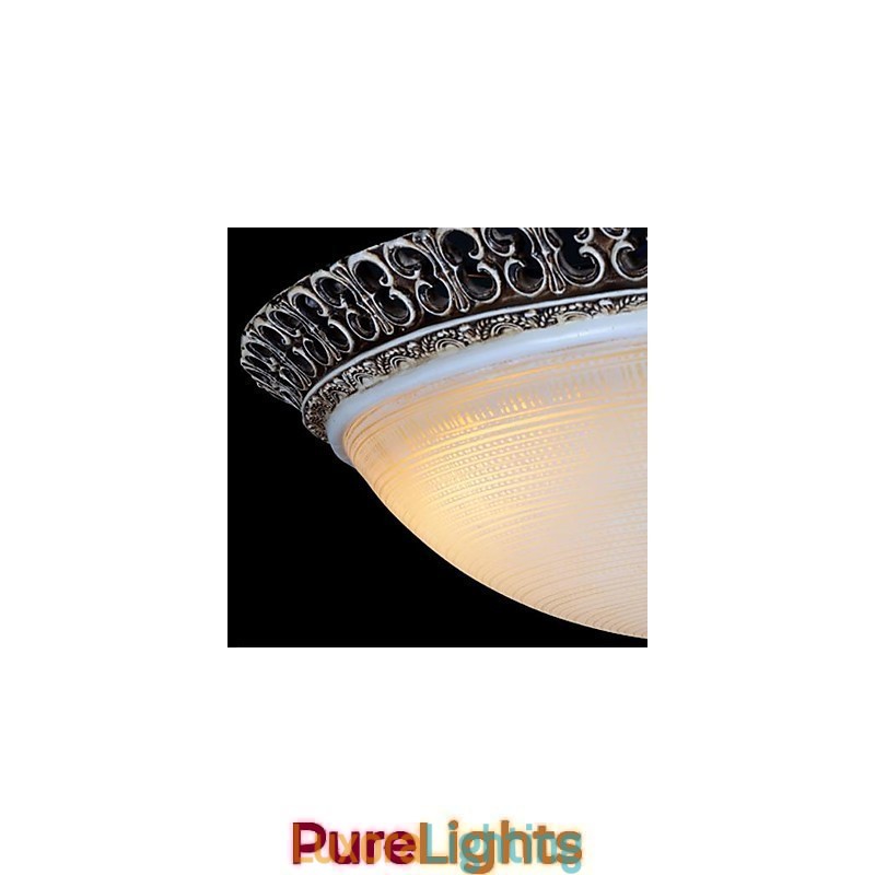 Designer Touch Decorative Dark Brown Flush Mount Light Glass Resin Pattern Carving European Classic