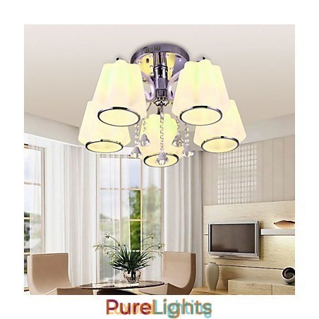 Designer Touch Decorative Flush Mount Crystal Modern Contemporary Glass