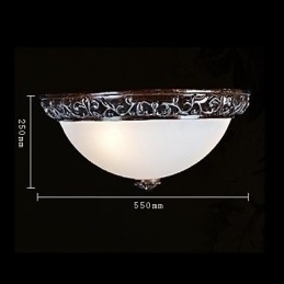 Designer Touch Decorative Flush Mount Light Glass Resin Silver Carving European Classic