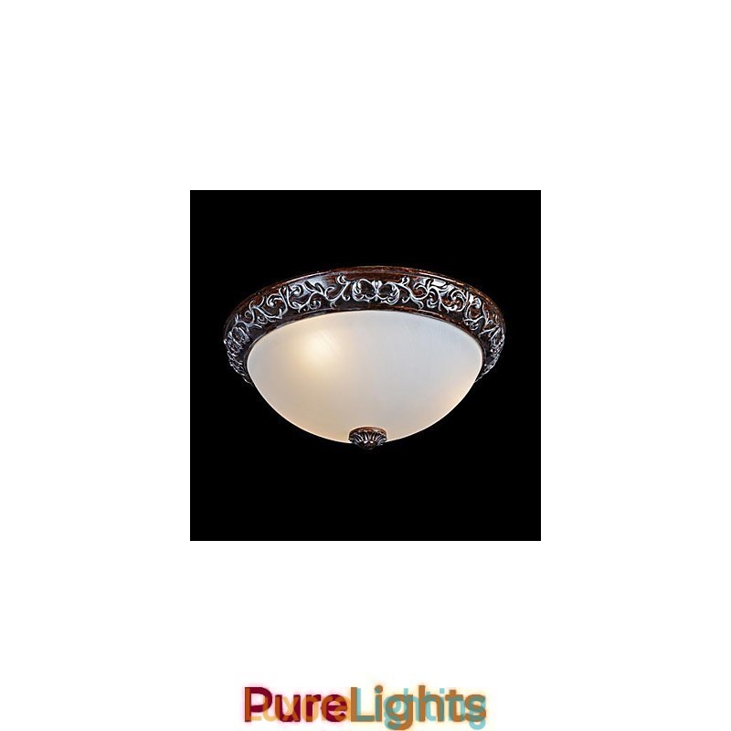 Designer Touch Decorative Flush Mount Light Glass Resin Silver Carving European Classic